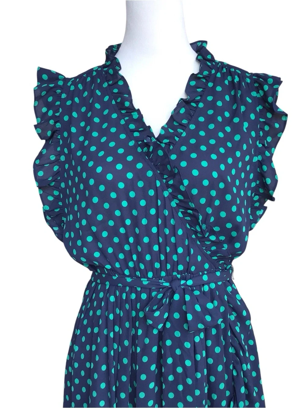 Kate Spade Dot Dot Dot Ruffle Wrap Dress NEW